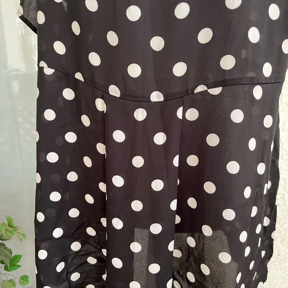 Torrid Black and White Polka Dot Blouse - Picture 3 of 4
